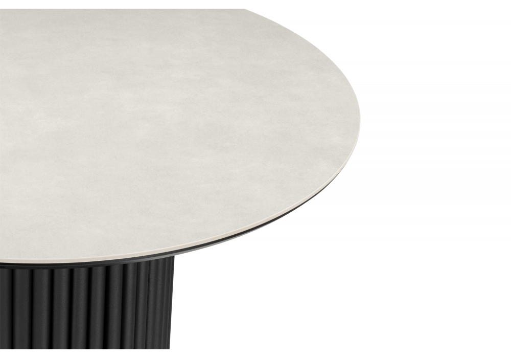 фото керамический стол woodville барел 89 carmen light grey / черный 625955 | 220svet.ru