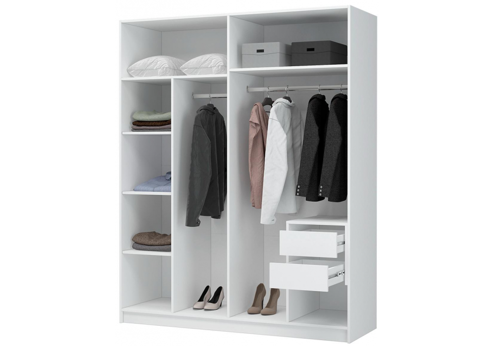 фото шкаф с антресолью woodville широн белый 589127 | 220svet.ru