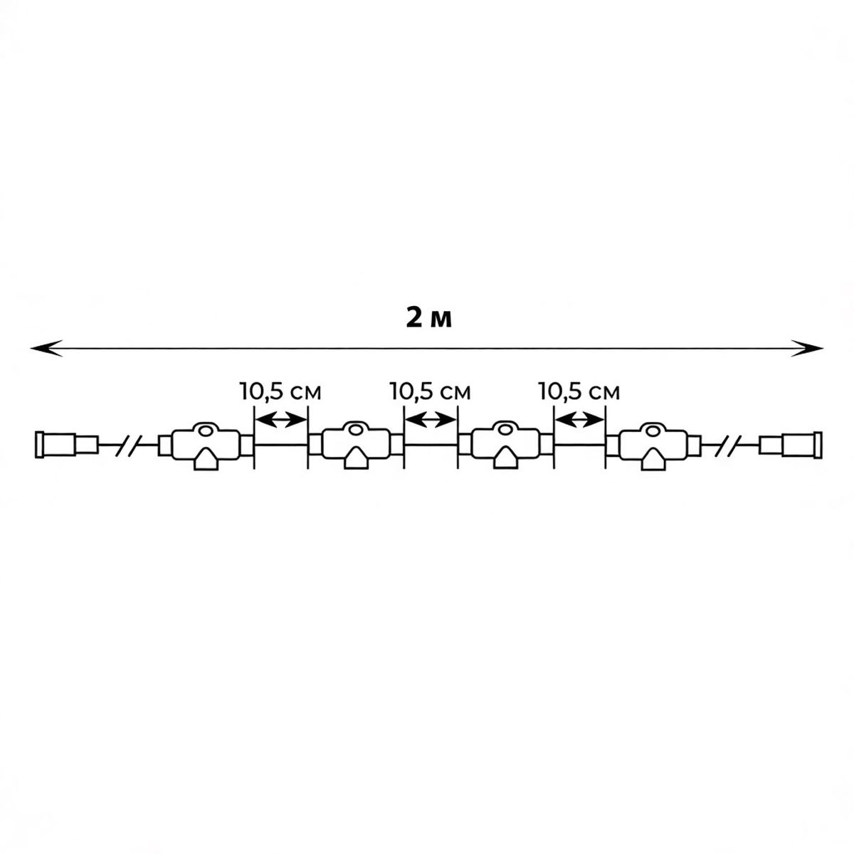 фото провод-шина для гирлянд uniel ucx-f90 t20/2m/wh ul-00013216 | 220svet.ru