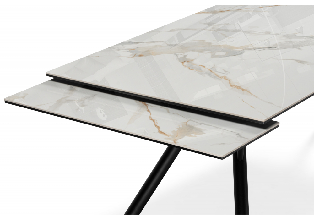 фото керамический стол раскладной woodville либерти золото черный кварц  621190 | 220svet.ru