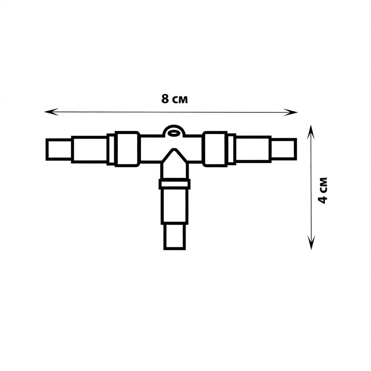 фото соединитель т-образный для гирлянд uniel utc-f90 y3 white ul-00013229 | 220svet.ru