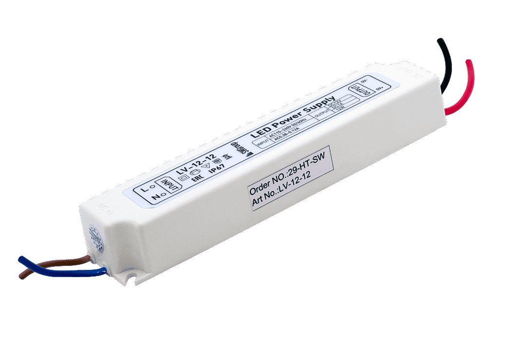 фото блок питания swg 12v 12w ip67 1a lv-12-12 000096 | 220svet.ru