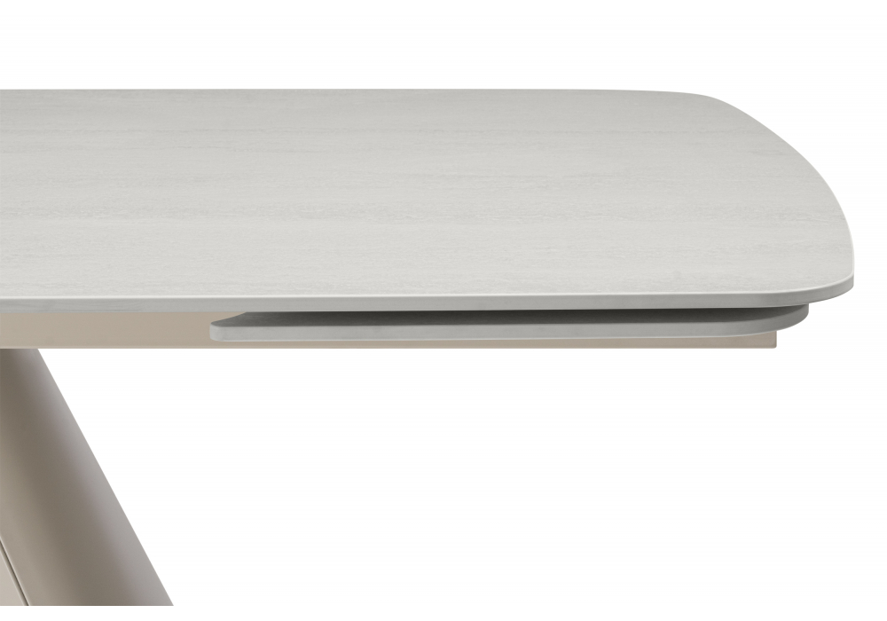 фото керамический стол раскладной woodville grig 165(240)x90 серо-бежевый 15859 | 220svet.ru