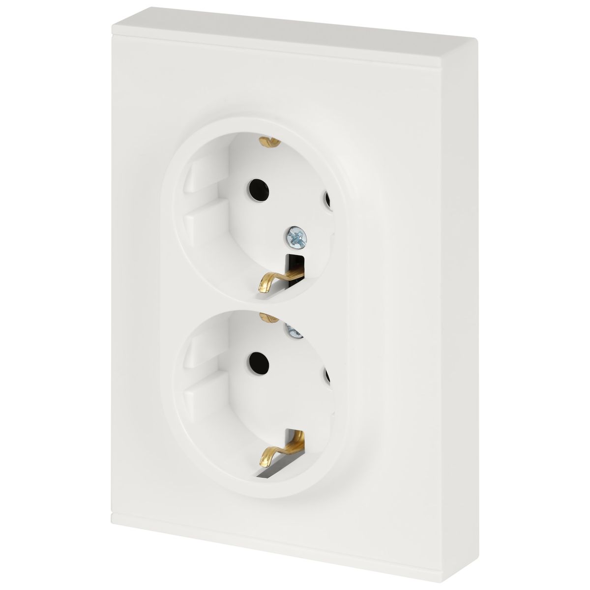 фото розетка эра arktik 16-2104-08 двойная с заземлением 2x2p+e schuko 16а-250в белый матовый б0070451 | 220svet.ru