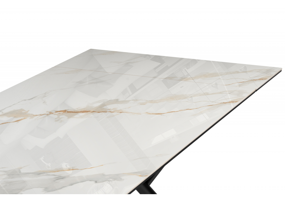 фото керамический стол раскладной woodville либерти золото черный кварц  621190 | 220svet.ru