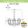 Миниатюра фото подвесной уличный светильник fumagalli sichem/saba 3l k22.120.s30.axe27 | 220svet.ru