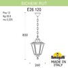 Миниатюра фото подвесной уличный светильник fumagalli sichem/rut e26.120.000.aye27 | 220svet.ru