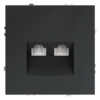 Миниатюра фото розетка компьютерная встраиваемая двойная rj45+rj45 кат.6 voltum s70 vls060207 (графит) | 220svet.ru