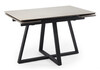 Миниатюра фото керамический стол раскладной 140(200)х80 woodville памелла carmen light grey / черный 625824 | 220svet.ru