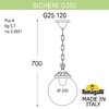 Миниатюра фото подвесной уличный светильник fumagalli sichem/g250. g25.120.000.wye27 | 220svet.ru