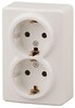 Миниатюра фото розетка эра эксперт 2х2p e schuko со шторками 16a 250v 11-2206-02 б0020695 | 220svet.ru