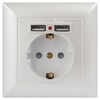 Миниатюра фото розетка эра intro solo schuko p+e 16a 250v со шторками 2хusb перламутровый 4-410-06 б0053718 | 220svet.ru