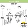 Миниатюра фото светильник уличный настенный fumagalli bisso/saba k22.131.000.wye27 | 220svet.ru