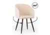 Миниатюра фото стул на металлокаркасе поворотный woodville монер 360 бежевый (glory 03) / черный 632632 | 220svet.ru