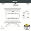 Миниатюра фото уличное бра fumagalli francy 1a1.000.000.wyf1r | 220svet.ru