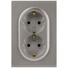 Миниатюра фото розетка эра arktik 16-2105-07 двойная с заземлением 2x2p+e schuko со шторками 16а-250в титан б0070460 | 220svet.ru