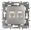 Миниатюра фото розетка информационная 2xrj45 эра 12 12-3108-15 б0019357 | 220svet.ru