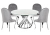 Миниатюра фото обеденная группа woodville аган gray / white 599485 | 220svet.ru
