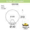 Миниатюра фото уличный фонарь на столб fumagalli globe 300 classic g30.b30.000.wze27 | 220svet.ru