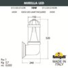Миниатюра фото светильник уличный настенный fumagalli mirella d15.505.000.vxd1l.crb | 220svet.ru