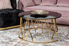 Миниатюра фото стол журнальный стекло garda decor 13rxct3104-gold | 220svet.ru