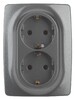 Миниатюра фото розетка эра 12 2x2p e schuko со шторками 16a 250v 12-2108-12 б0036448 | 220svet.ru