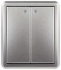 Миниатюра фото выключатель эра эксперт 11-1205-03 двойной с подсветкой ip20 10ах-250в оу алюминий б0063001 | 220svet.ru