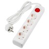 Миниатюра фото удлинитель uniel 4гн х 1,5м с/з s-gcu4-1,5b white ul-00010021 | 220svet.ru